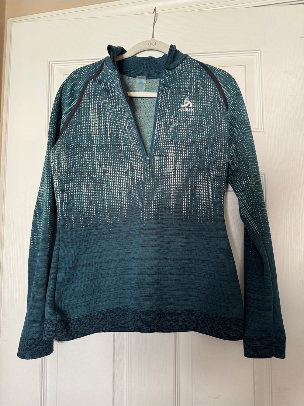 Teal Half-Zip Hoodie Sweater - Women's
